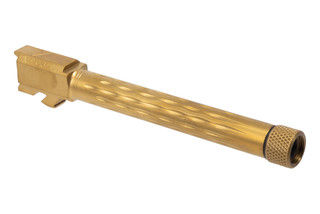 Faxon Firearms Flame Fluted 9mm Threaded Barrel Fits GLOCK 34 Gen 5 and has 1/2x28 threads.